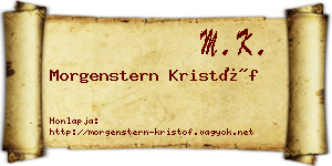 Morgenstern Kristóf névjegykártya